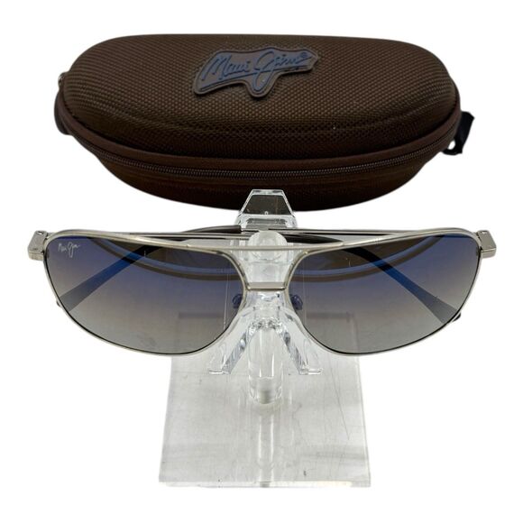 MAUI JIM KAMI MJ 778-06A GUNMETAL BLUE TO BLACK POLARIZED AVIATOR SUNGLASSES - Picture 1 of 12